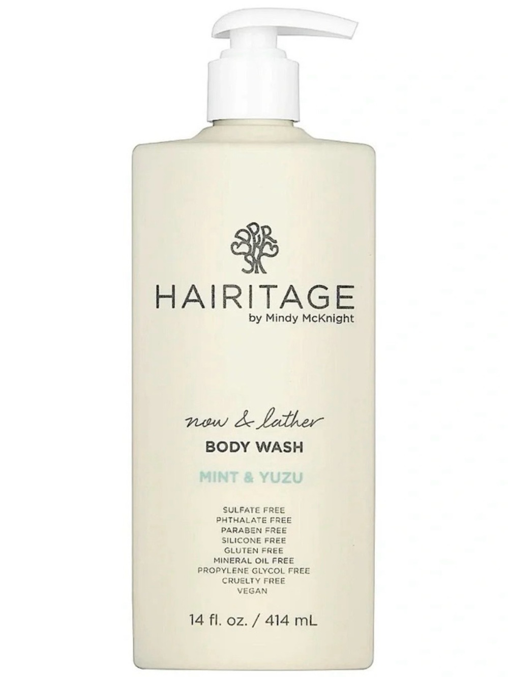 Hairitage Mint & Yuzu Now & Lather Body Wash 14oz